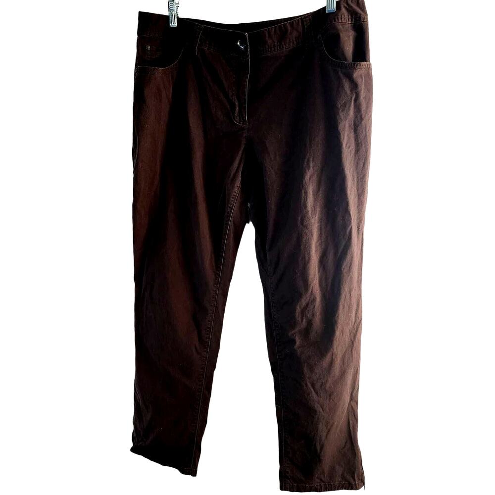 Style & Co Women's Brown Straight Leg Trouser Pants Plus Size 18